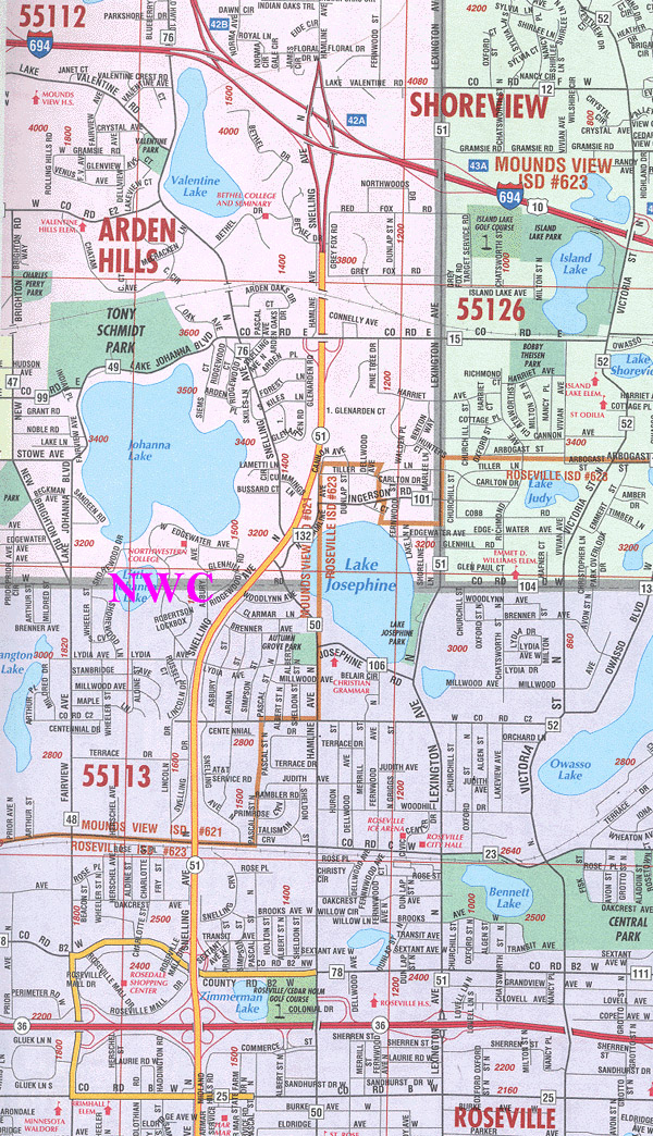 Roseville Map High Resolution
